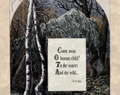 Yeats - Victorian Art Poetry Print - The Stolen Child Poem - Magical 19th Century Illustration