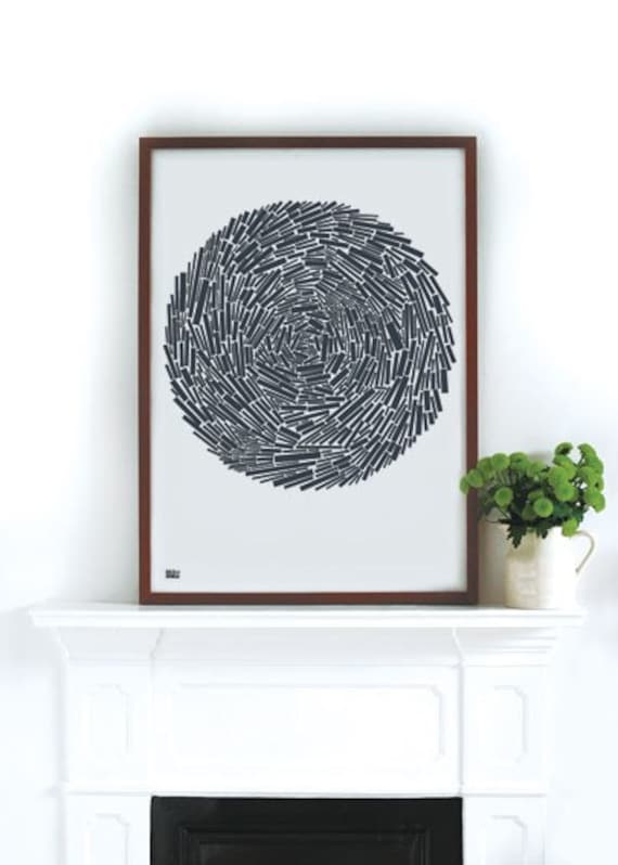 Nest in Sheer Slate - decorative screen print