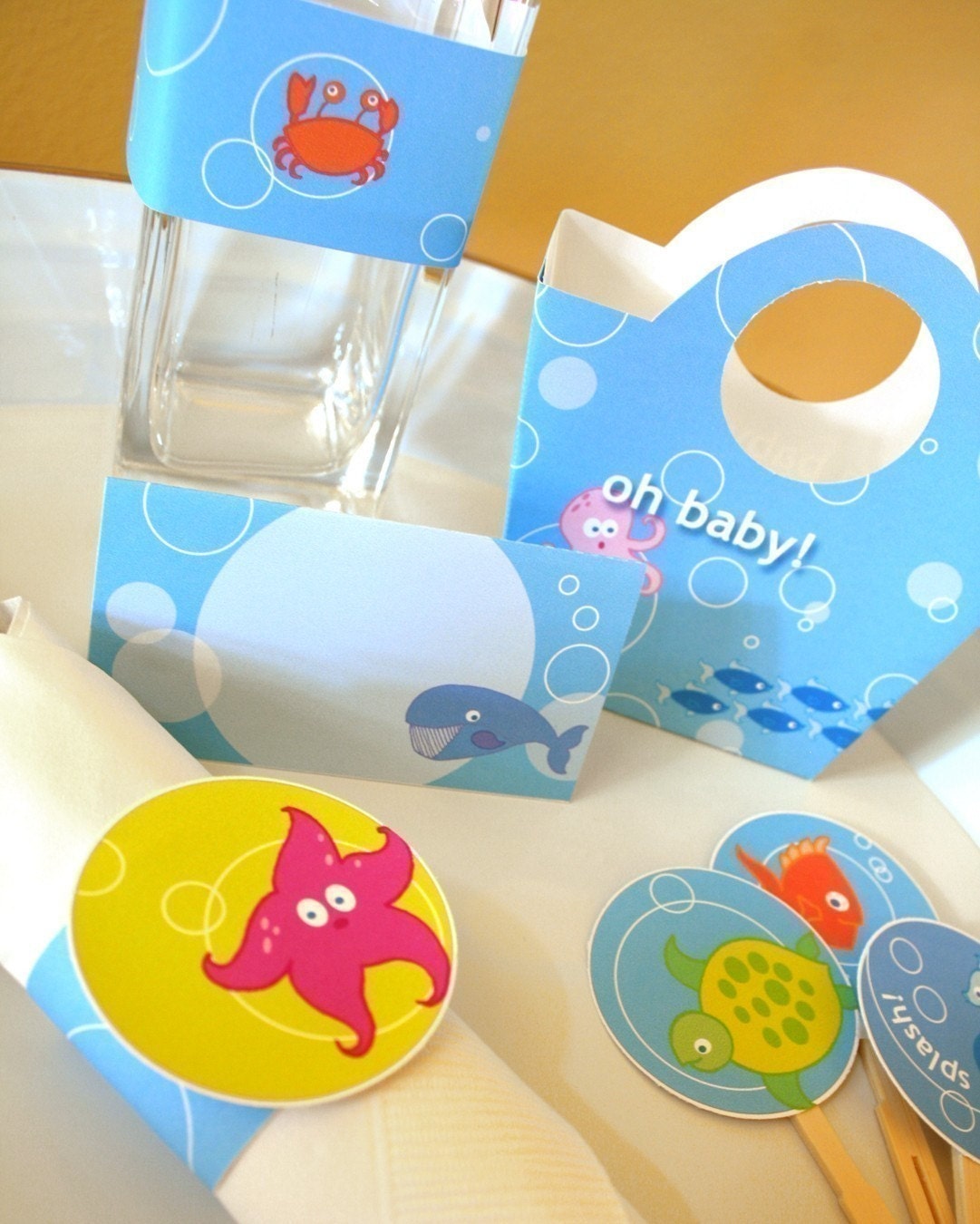 Under the Sea Baby Shower PRINTABLE Party Collection - You Customize EDITABLE TEXT Instant Download Il_570xn