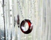 Simple red quartz and silver necklace