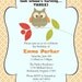 Look Whooo's Having a Birthday Custom Digital Owl Invitation -Girl Orange Lime Green Pink Blue Brown Grey Flower Baby Shower - 5 Designs