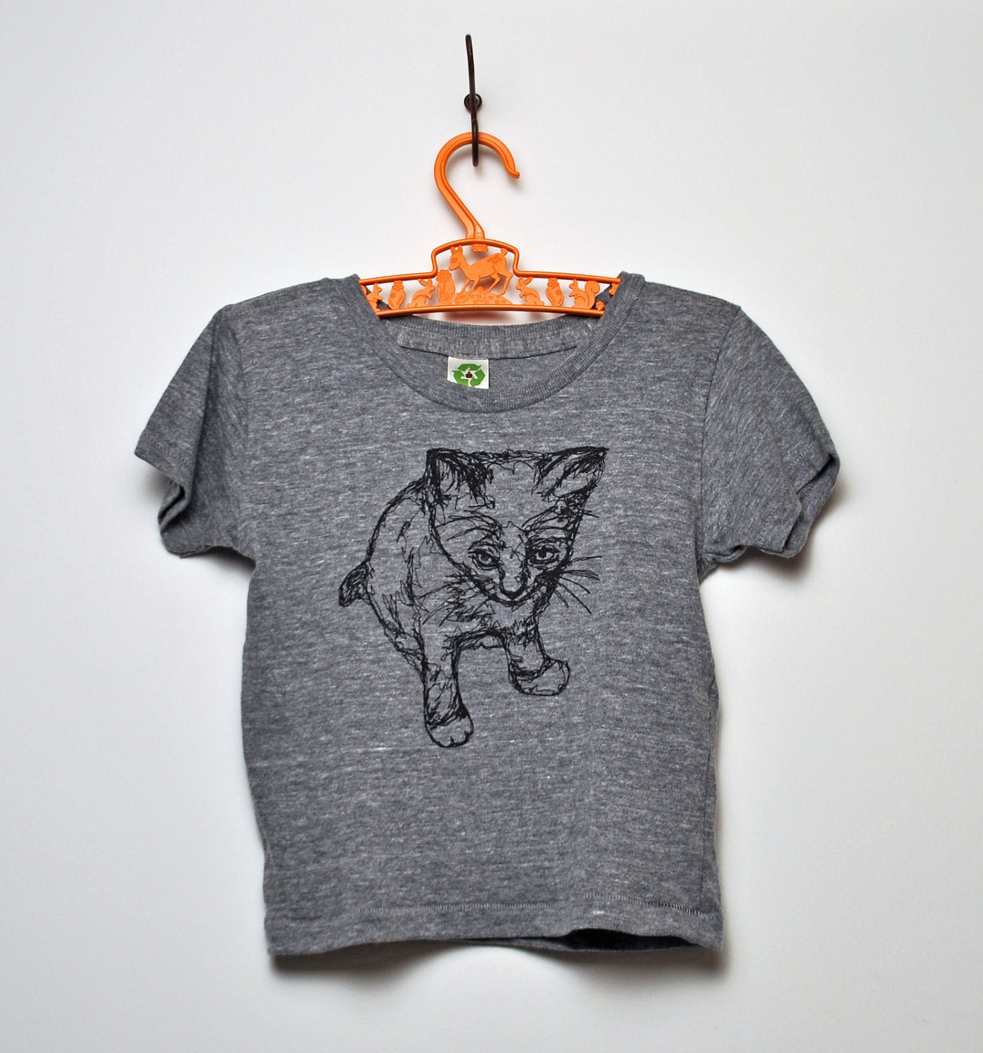 Kitty Toddler Tee  (Eco-Charcoal) 2T