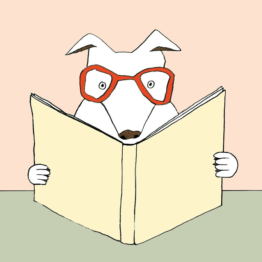 Reading Dog print
