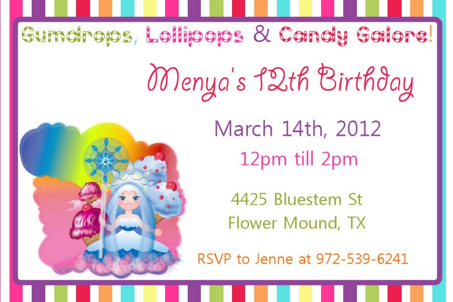 Candyland Invitation