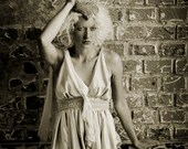 Goddess Diana (sexy, black and white photography, vintage burlesque, home decor, vaudeville, edwardian, circus, nymph, pixie)