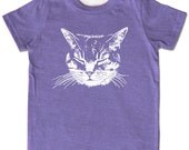 Little Lark Kitty Cat Shirt, orchid purple, short sleeve shirt, perfect gift for girl, toddler and youth sizes