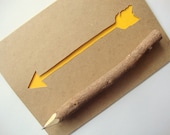 Arrow Note Card - Papercut in Mustard Yellow