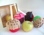 Felt Food Candy Pattern - Instant Download - CANDY APPLES, Caramel Apple
