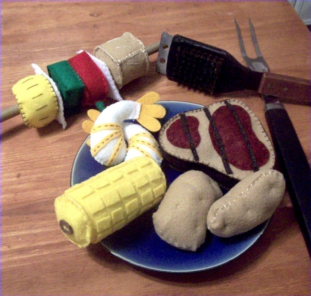 Felt Food Steak and Potato Pattern - Instant File - GRILLING FUN -  EBook