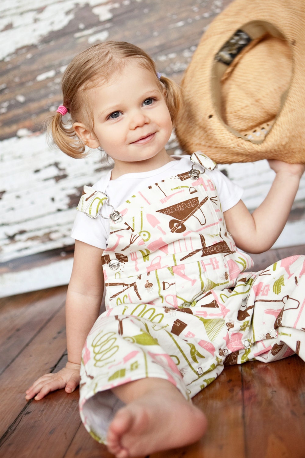 Overall in Pink Tools - Size 0/6 month (LAST ONE)