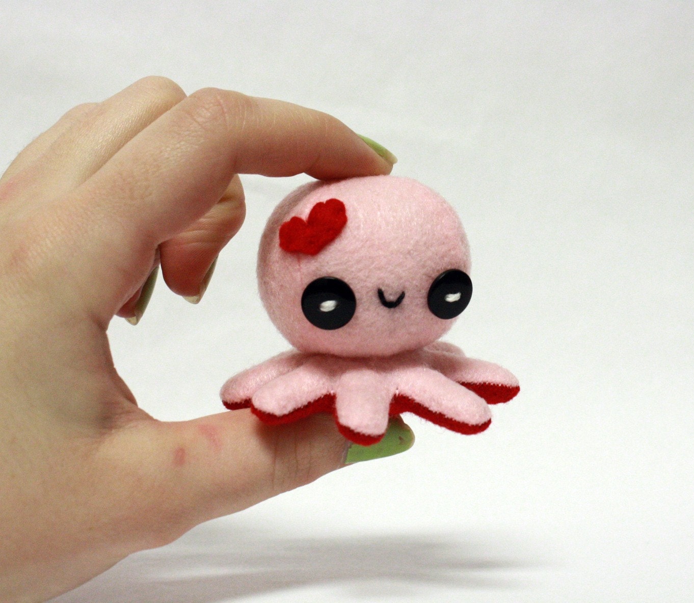 Pink Love octopus plushie - 2.5"