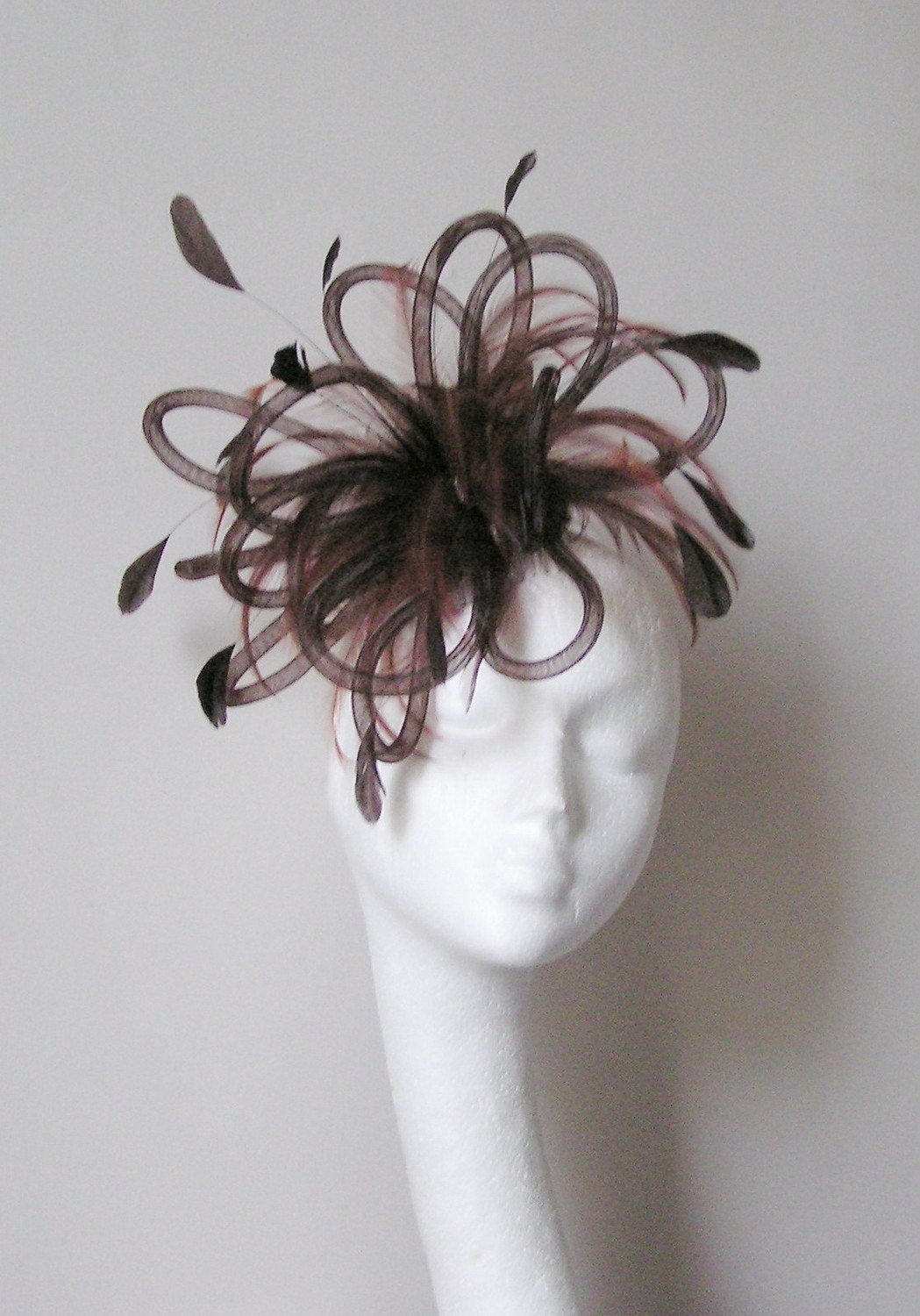 Brown Wedding Fascinator Hat
