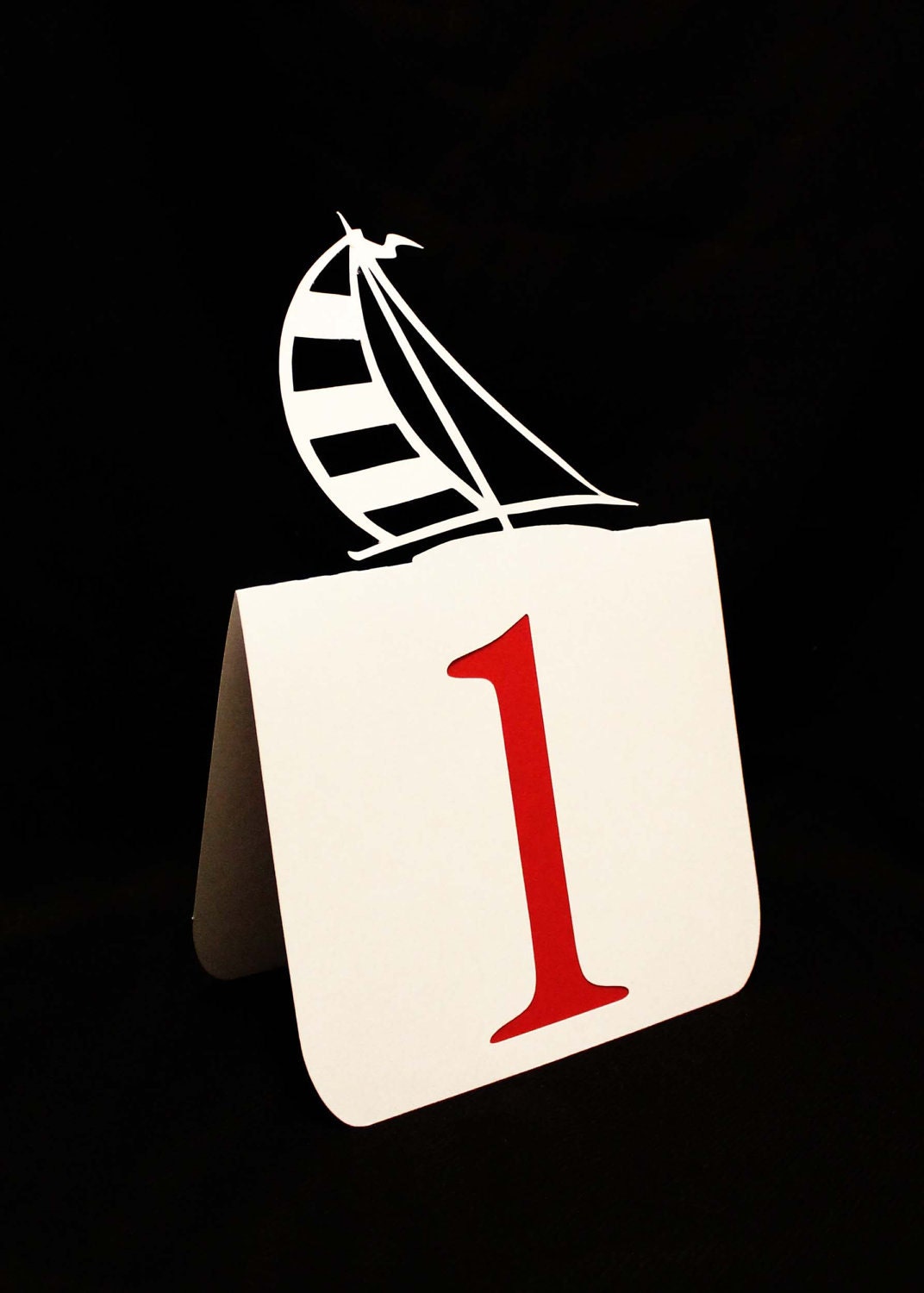 Wedding Table Numbers with Sailboat Accent 1 to 25