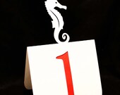 Wedding Table Numbers with Seahorse Accent 1 to 25