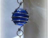 Mermaid Tears - Cobalt Blue Glass Wire-Wrapped Earrings