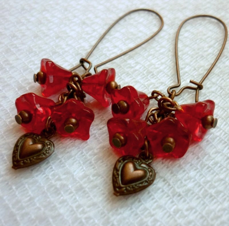Hearts and Flowers - Earrings