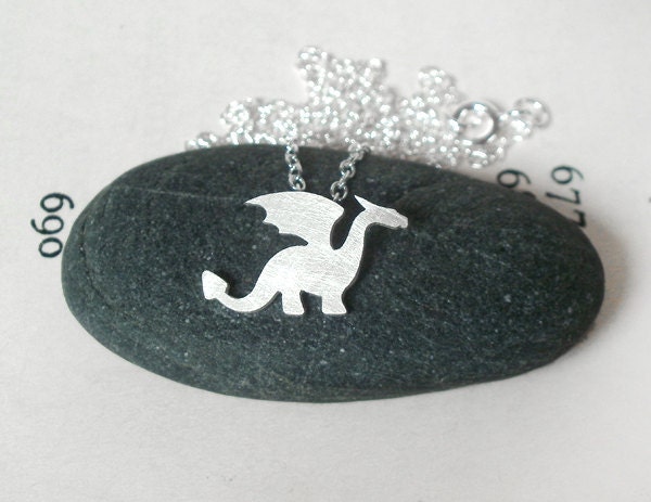 dragon necklace in sterling silver, handmade in the UK by Huiyi Tan
