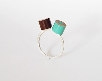 sterling silver color pencil ring No. 2