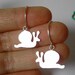 sterling silver lazy snail earrings, handmade in UK