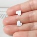 sterling silver Sweet Heart earring studs, handmade in UK