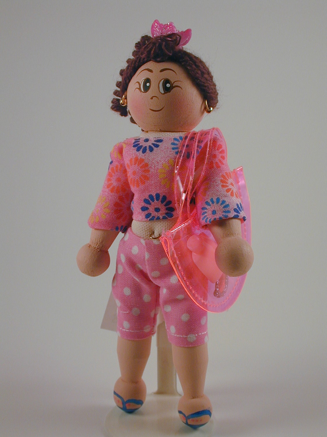 Beach Girl Clothespin Doll Ornament