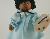 African-American Artist Clothespin Doll