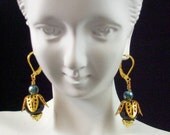 Black Onyx and Gold Earrings