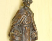 Vintage Old woman-man holding a basket  Sculpture signed Antheunis