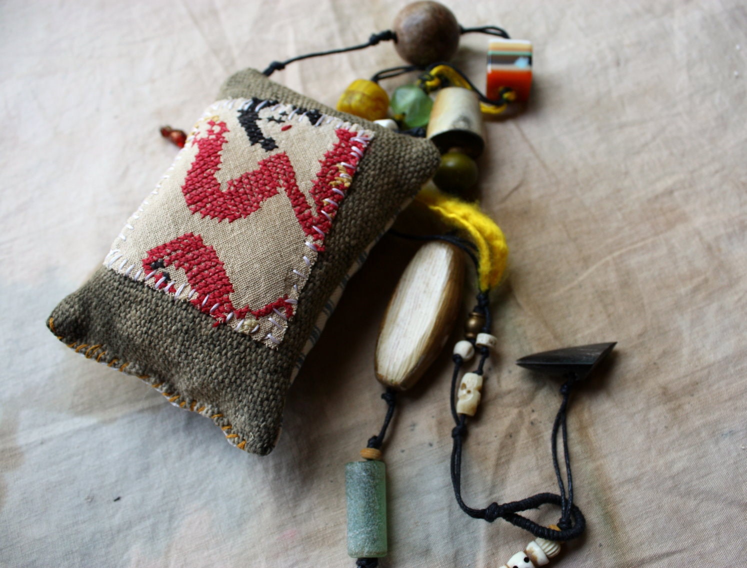 Master and Commander, a Fiber Art Necklace