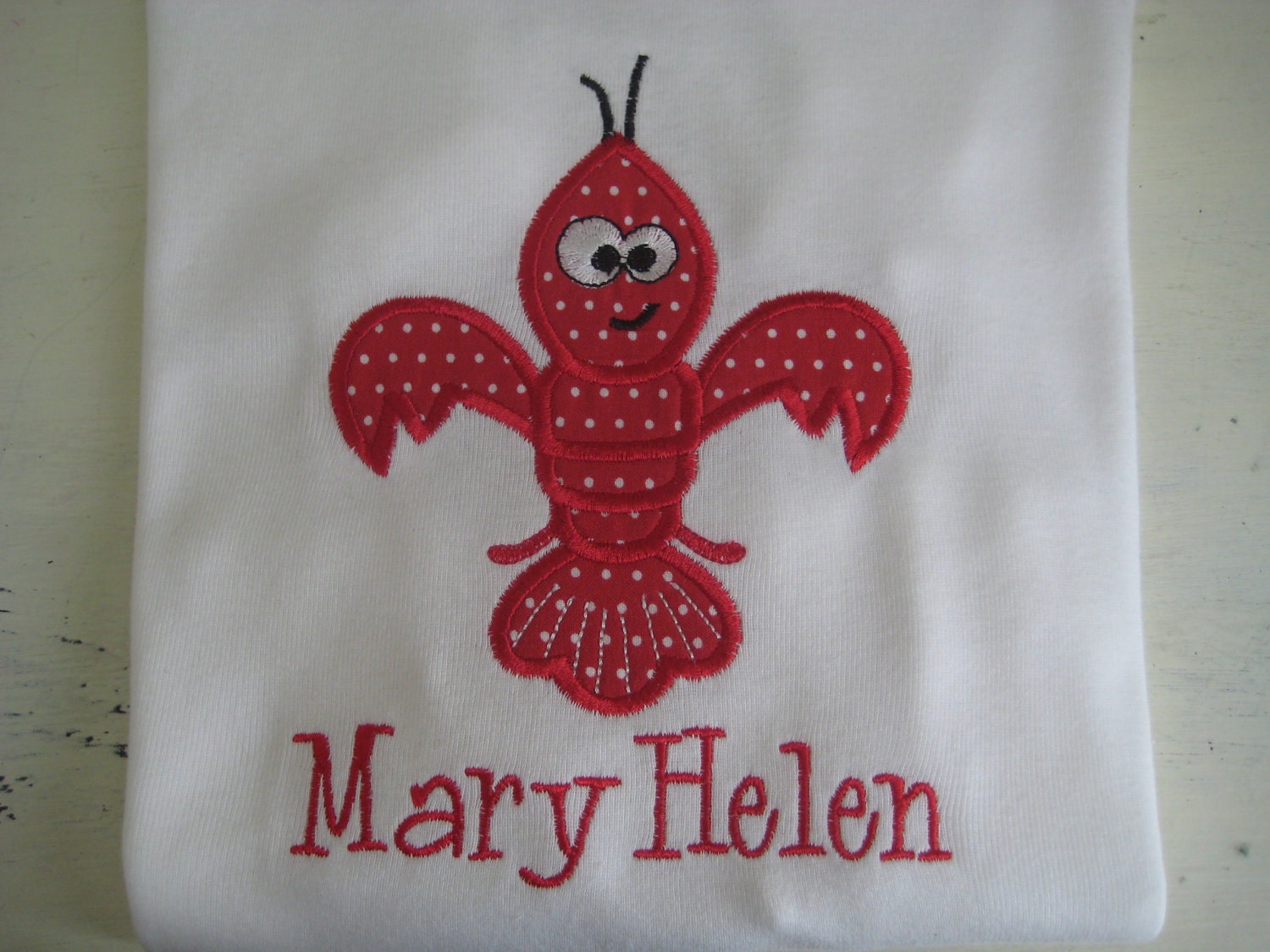 Crawfish Fleur de Lis Applique Personalized T-shirt for Girls or Boys