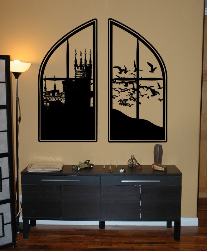 Large Castle Window Decal-Choose any color and finish-