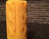 Beeswax Candle Pillar -- Sweater Textured  6" x 2.75"