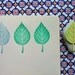 leaf hand carved rubber stamp. hand carved stamp. large leaf stamp.