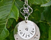 2-Disc Stacked Necklace - Hand Stamped Personalized Mom Jewelry, Grandma Jewelry, Family Jewelry, Tribute Jewelry, Mother's Day Gift