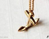 The Golden Anchor - A Long Golden Anchor Necklace