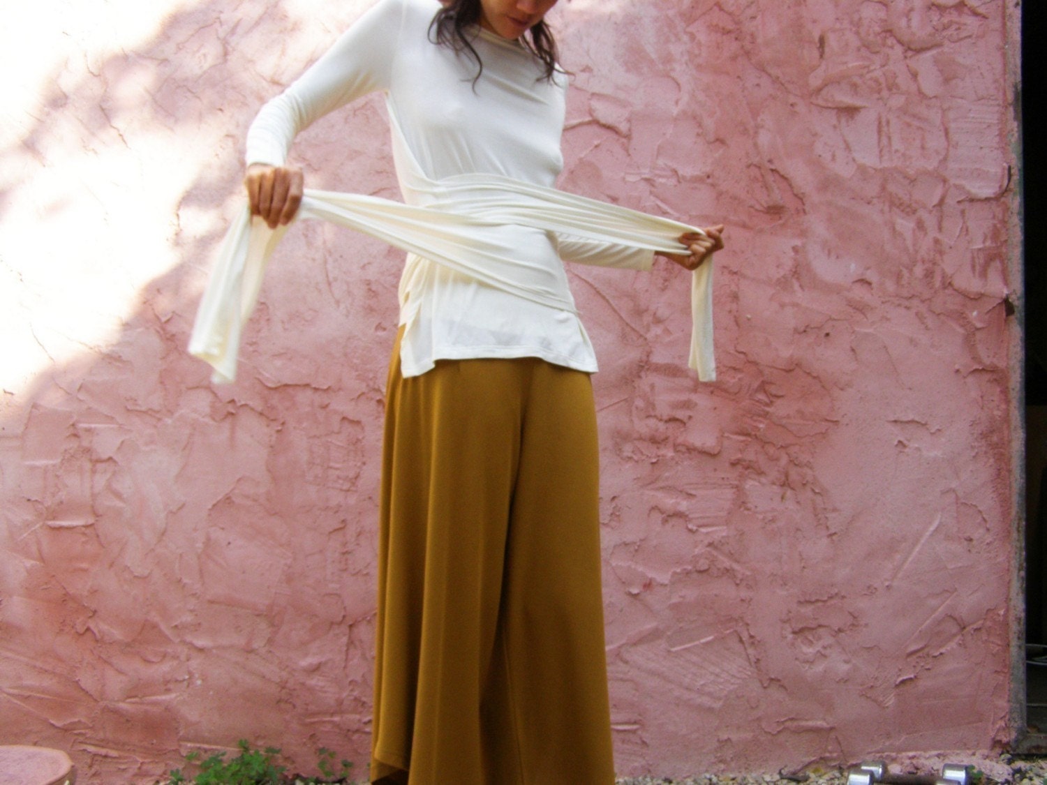 Womens clothing-White womens wrap top -Long sleeves shirt-The Woman warrior top - Wrap shirt-Long sleeves -Custom top-Choose your color