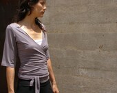 Womens top-Convertible Wrap top for women -SNUGGLE UP TOP/ four ways wrap top long/midi or short sleeves-Womens clothing