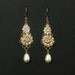Vintage Inspired Wedding Bridal Earrings, Pearl Rhinestone Chandelier Wedding Earrings, Hollywood Glamour Bridal Jewelry -- PARFAIT LUXE