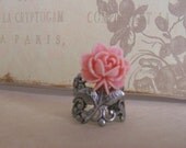 Shabby Chic  Rose Stem Ring