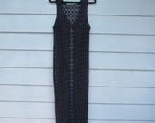 90s Black Duster Boho Goth