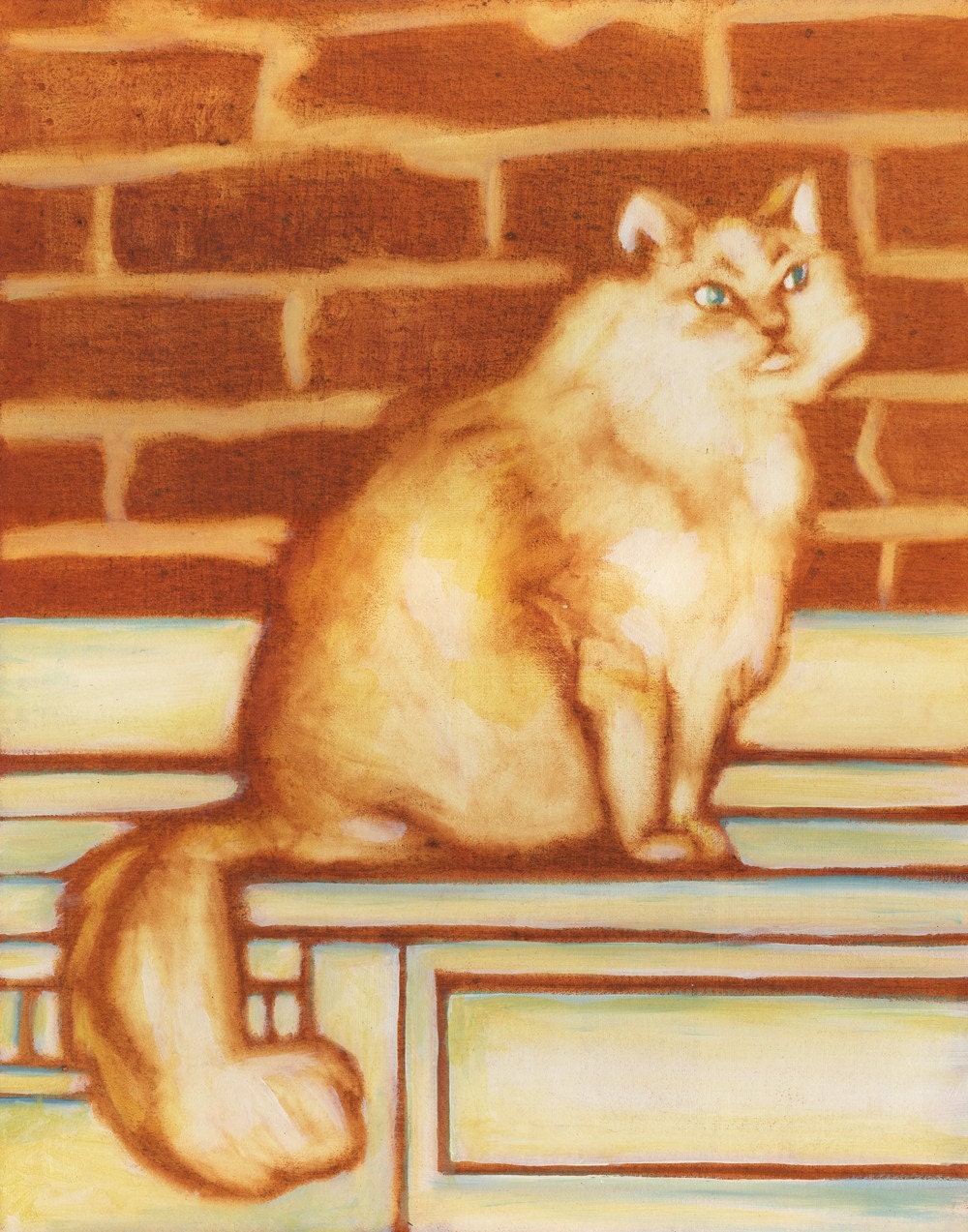 Custom Pet Portrait - 11x14 inch Cat Portrait by Heather L. Young