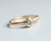 Aquamarine Stacking Ring in Recycled 14k Gold