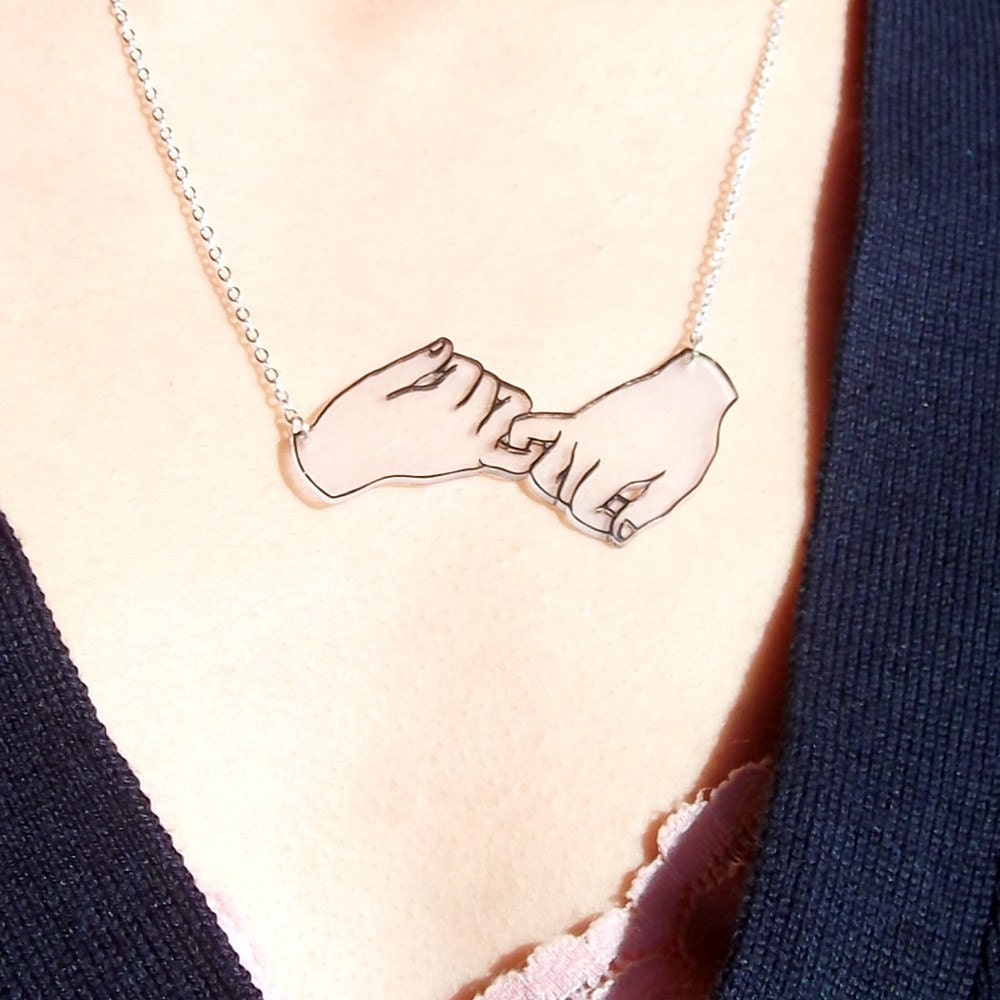 Pinkie Swear one of a kind Acrylic pendant necklace