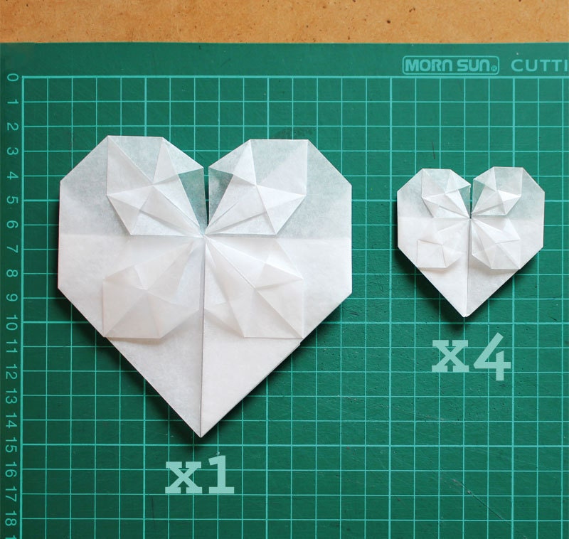 Origami hearts (set of 5)