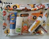 XL Medi-Pouch First Aid Travel Organizer Medical Hospital EpiPens Diabetes Carry on ( 7x9 Dig It Tractor Fabric)