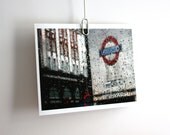 London art print photograph underground tube station travel 10 x 8 colour print city rain England UK Britain Typescale home decor