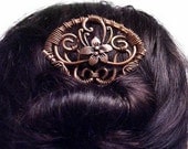 Made to Order Metal Hair Fork - Sakura Copper Fan