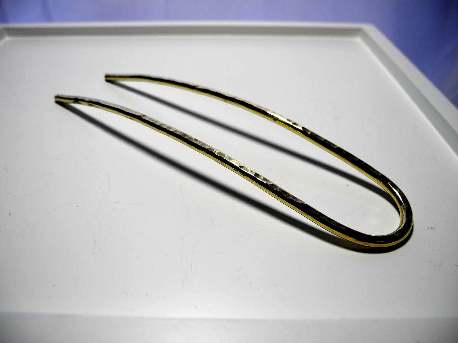 Metal Hair Fork Slim - Brass