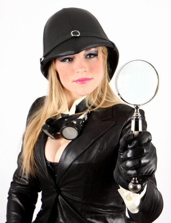 Black Leather Pith Helmet