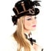 Steam-Trunk Suede Leather Steampunk Ladies Top Hat